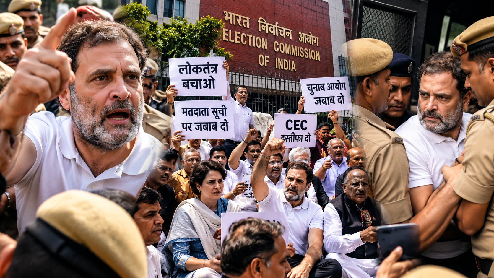 राहुल गांधी समेत विपक्षी सांसद फिर हिरासत में, चुनाव आयोग के खिलाफ प्रदर्शन से बढ़ा सियासी तनाव