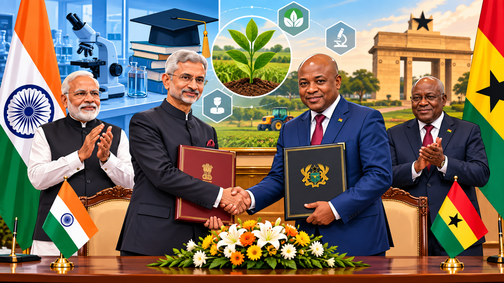 भारत-घाना के बीच दो बड़े MoU, विज्ञान, शिक्षा और कृषि क्षेत्र में सहयोग होगा मजबूत