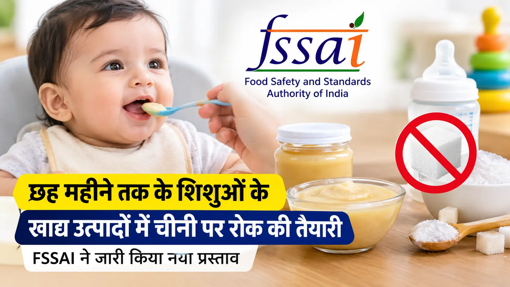 शिशु आहार में अतिरिक्त चीनी पर सख्ती की तैयारी, FSSAI ने जारी किया नया प्रस्ताव