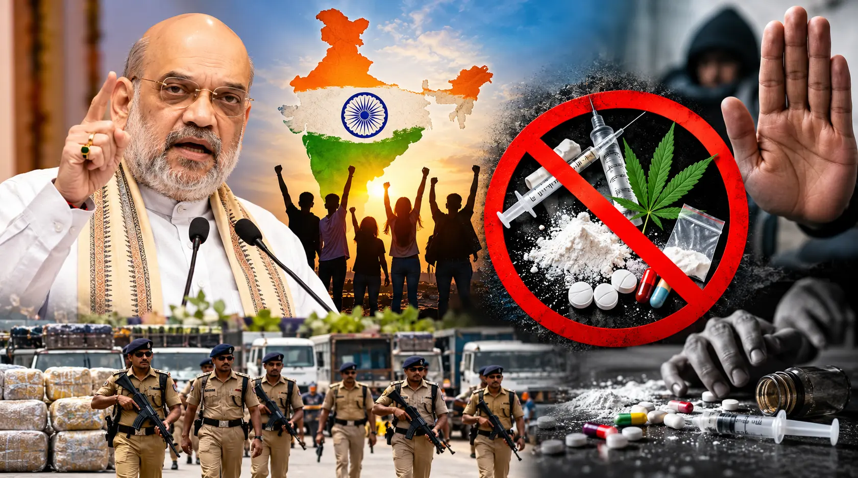 नशे के खिलाफ सरकार का बड़ा लक्ष्य: 31 दिसंबर 2029 तक भारत को नशामुक्त बनाने की तैयारी, अमित शाह ने पुलिस बलों से की अपील