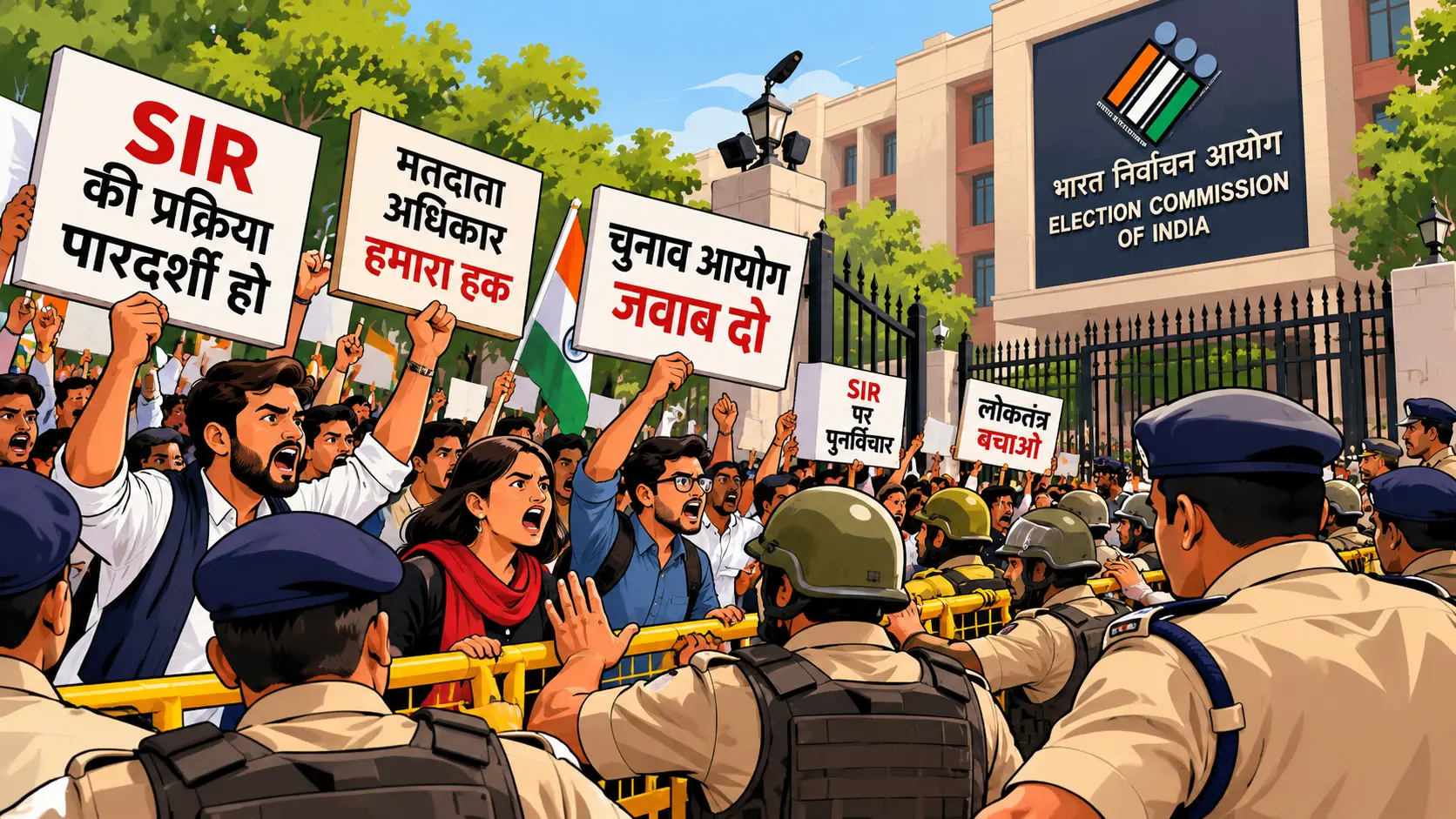 दिल्ली में SIR को लेकर सियासी घमासान, चुनाव आयोग के खिलाफ प्रदर्शन तेज